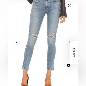 Agolde Sophie Light Blue Distressed Skinny ankle Jeans size 30